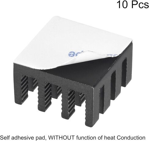Uxcell 20x20x6mm مشعات إلكترونية ذاتية اللصق من الألومنيوم لـ IC، MOS 10 قطع in Saudi Arabia