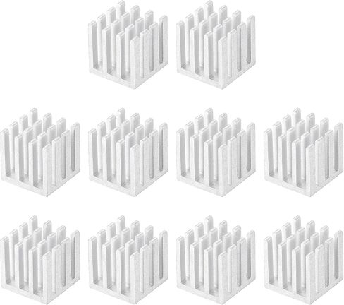 Uxcell 20x20x6mm مشعات إلكترونية ذاتية اللصق من الألومنيوم لـ IC، MOS 10 قطع in Saudi Arabia