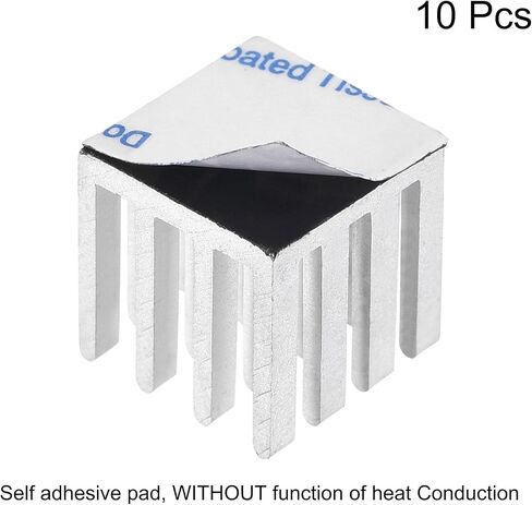 Uxcell 20x20x6mm مشعات إلكترونية ذاتية اللصق من الألومنيوم لـ IC، MOS 10 قطع in Saudi Arabia