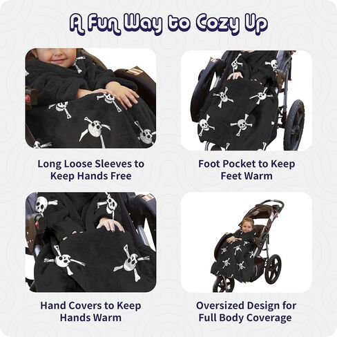 Stroller Blanket for Babies & Toddlers - The Stroller Wearable Fleece Baby Blanket w/Sleeves, Foot Pocket & Hand Covers - Soft Baby Blanket for Girls & Boys - Small, 26 x 27", Jungle in Saudi Arabia