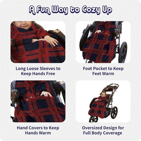 Stroller Blanket for Babies & Toddlers - The Stroller Wearable Fleece Baby Blanket w/Sleeves, Foot Pocket & Hand Covers - Soft Baby Blanket for Girls & Boys - Small, 26 x 27", Jungle in Saudi Arabia