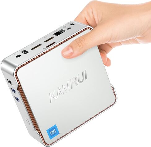 كمبيوتر KAMRUI GK3 Plus Mini PC، Intel Alder Lake الثاني عشر - N95 (حتى 3.4 جيجا هرتز) ذاكرة الوصول العشوائي 8 جيجا بايت 256 جيجا بايت M.2 SSD كمبيوتر صغير، جيجابت إيثرنت، 4K UHD، شبكة Wi-Fi مزدوجة، BT 4.2 كمبيوتر مكتبي صغير للمنزل/الأعمال in Saudi Arabia