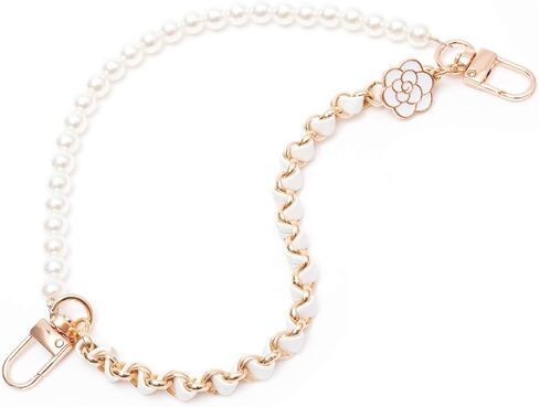 2Pcs Phone Lanyard Wrist Strap with Pearl and Metal,Cell Phone Charm Bead Double Chain for Women and Teen Gril Hand,Hands-free Charms for Wallet Heart Camera in Saudi Arabia