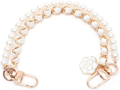 2Pcs Phone Lanyard Wrist Strap with Pearl and Metal,Cell Phone Charm Bead Double Chain for Women and Teen Gril Hand,Hands-free Charms for Wallet Heart Camera in Saudi Arabia