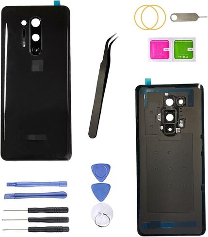 قطع غيار غطاء زجاجي خلفي للباب الخلفي لبطارية ون بلس 8 برو لهاتف ون بلس 8 برو 5 جي 6.78 بوصة (أسود) in Kuwait