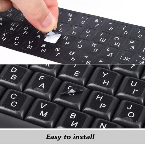 3 قطع ملصقات لوحة المفاتيح الأوكرانية، ملصق لوحة المفاتيح الأوكرانية مع حرف أبيض خلفية سوداء غير شفافة لسطح المكتب والكمبيوتر المحمول ولوحة المفاتيح والكمبيوتر المحمول، ملصق لوحة المفاتيح البيلاروسية غير اللامعة - الأوكرانية in Kuwait