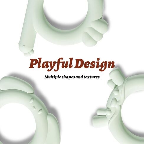 ألعاب عضاضة لحديثي الولادة من NCVI للأطفال من عمر 0-6/3-6 أشهر، مجموعة مكونة من 4 قطع، ألعاب توحد حسية مطاطية من السيليكون للرضع والأطفال لتخفيف آلام التسنين، 100% سيليكون من الفئة الغذائية خالٍ من مادة BPA، طراز 1 in Kuwait