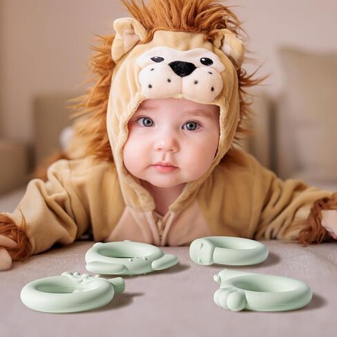 ألعاب عضاضة لحديثي الولادة من NCVI للأطفال من عمر 0-6/3-6 أشهر، مجموعة مكونة من 4 قطع، ألعاب توحد حسية مطاطية من السيليكون للرضع والأطفال لتخفيف آلام التسنين، 100% سيليكون من الفئة الغذائية خالٍ من مادة BPA، طراز 1 in Kuwait