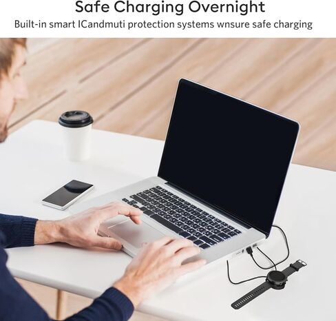 Smart Watch Magnetic Charger for Michael Kors Gen 6/Gen 5E/Gen 5/Gen 4, Fossil Gen 6/Gen 5/Gen 4/Sport, Accessories Charger Cable Built-in Overcurrent Protection 3.3ft 2Pin [Black] in Kuwait