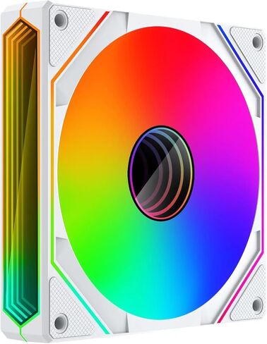 Prism 6PRO ARGB Reverse White Computer Case Fan,Infinite Mirror Light Effect Design Cooling Fan, 120mm CPU Fan PWM 1600RPM 61.5CFM 2MMH20 HDB Bearing for PC Chassis&CPU Cooler&Desktop Case in Saudi Arabia