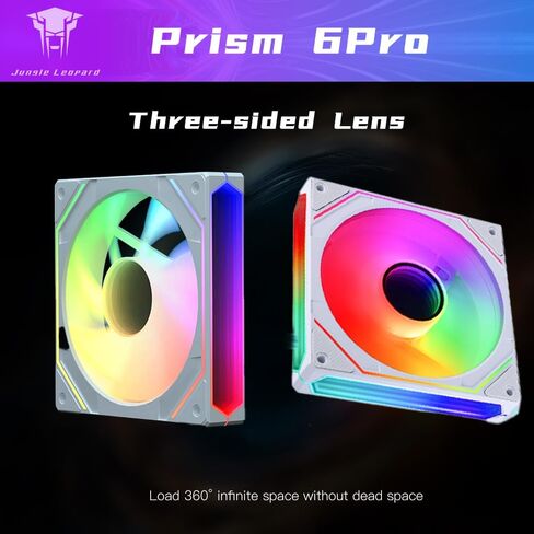 Prism 6PRO ARGB Reverse White Computer Case Fan,Infinite Mirror Light Effect Design Cooling Fan, 120mm CPU Fan PWM 1600RPM 61.5CFM 2MMH20 HDB Bearing for PC Chassis&CPU Cooler&Desktop Case in Saudi Arabia
