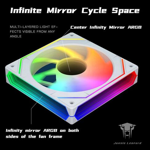 Prism 6PRO ARGB Reverse White Computer Case Fan,Infinite Mirror Light Effect Design Cooling Fan, 120mm CPU Fan PWM 1600RPM 61.5CFM 2MMH20 HDB Bearing for PC Chassis&CPU Cooler&Desktop Case in Saudi Arabia