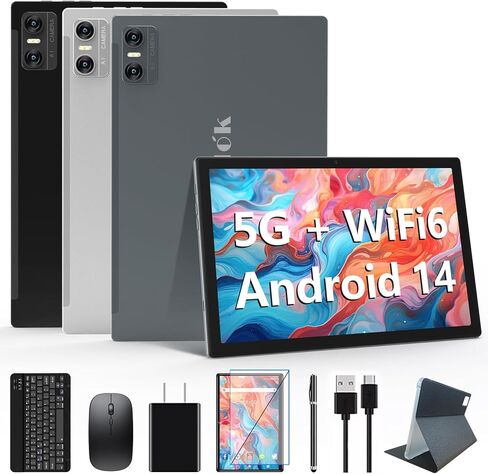 أحدث جهاز لوحي Android 14 لعام 2024، معالج ثماني النواة + 64 جيجابايت + 8 جيجابايت/512 جيجابايت قابل للتوسيع، جهاز لوحي 10 بوصة WiFi 6 +BT 5.0، أجهزة لوحية بكاميرا عالية الدقة بدقة 18 ميجابكسل مع بطارية 7000 مللي أمبير في الساعة، جهاز لوحي 2 في 1 مع حافظة in Saudi Arabia