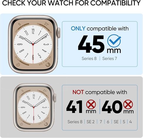 ArmorSuit 2 Pack Case Designed for Apple Watch Series 8 / Series 7 (45mm) Slim Case w/Built-in Tempered Glass Screen Protector - Green in Saudi Arabia