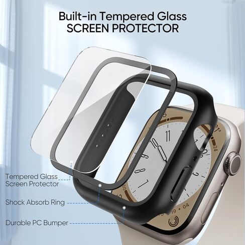 ArmorSuit 2 Pack Case Designed for Apple Watch Series 8 / Series 7 (45mm) Slim Case w/Built-in Tempered Glass Screen Protector - Green in Saudi Arabia