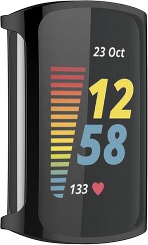 غطاء حافظة متوافق مع أغطية حماية Fitbit Charge 6/Charge 5، حافظات حماية بديلة ناعمة مضادة للسقوط من مادة TPU لملحقات الساعات الذكية (أسود) in Saudi Arabia