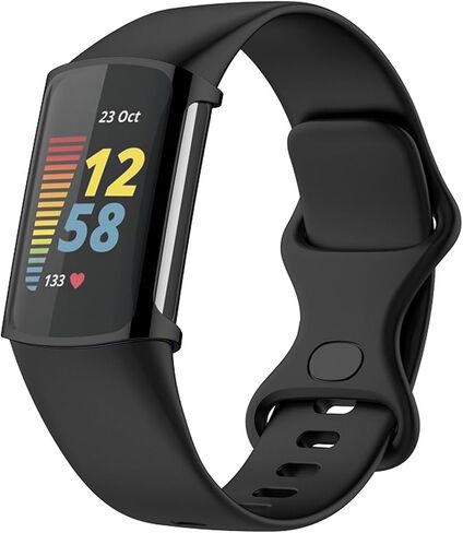 غطاء حافظة متوافق مع أغطية حماية Fitbit Charge 6/Charge 5، حافظات حماية بديلة ناعمة مضادة للسقوط من مادة TPU لملحقات الساعات الذكية (أسود) in Saudi Arabia