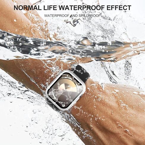 Suoman 3 عبوات لساعة Apple Watch Series 6 5 4 44 مم مقاومة للماء، واقي شاشة من الزجاج المقوى الصلب للحماية الشاملة 360 درجة لساعة iWatch Series 6 5 4 44 مم (أسود أسود أسود) in Saudi Arabia