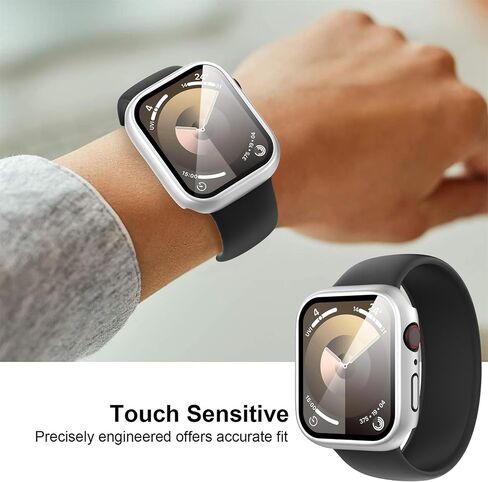 Suoman 3 عبوات لساعة Apple Watch Series 6 5 4 44 مم مقاومة للماء، واقي شاشة من الزجاج المقوى الصلب للحماية الشاملة 360 درجة لساعة iWatch Series 6 5 4 44 مم (أسود أسود أسود) in Saudi Arabia
