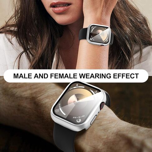Suoman 3 عبوات لساعة Apple Watch Series 6 5 4 44 مم مقاومة للماء، واقي شاشة من الزجاج المقوى الصلب للحماية الشاملة 360 درجة لساعة iWatch Series 6 5 4 44 مم (أسود أسود أسود) in Saudi Arabia