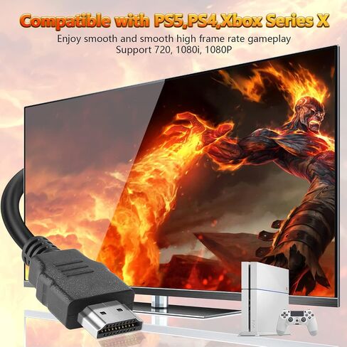 كابل HDMI 10 حزم بطول 5 أقدام، سلك HDMI مجدول عالي السرعة 18 جيجابت في الثانية، 1080 بكسل عند 60 هرتز، دولبي ترو اتش دي، DTS-HD متوافق مع الكمبيوتر المحمول، الشاشة، PS3، Xbox One، التلفزيون، المزيد in Saudi Arabia