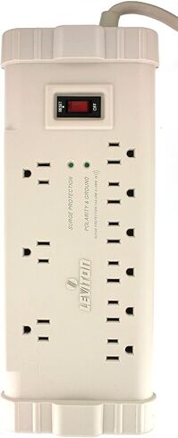 Leviton S2000-PS 120 Volt/15 Amp, Office Grade Surge Strip, ABS Plastic Enclosure, 6-Ft, 5-15P plug , White in Saudi Arabia