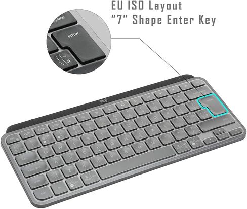 Keyboard Cover for Logitech MX Keys Mini (EU/UK ISO Layout, 7 Shape Enter Key) - Ultra Thin, High Transparency Keyboard Cover Keyboard Protector Skin in Saudi Arabia