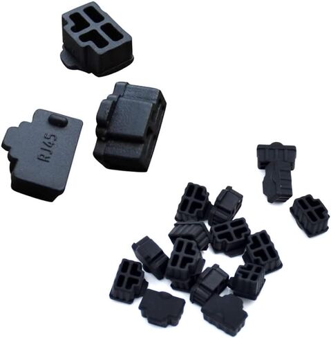 RJ45 Jack Dust Cover,20Pcs RJ45 Anti Dust Cover Cap Protector Plug Protects Ethernet Hub Port for RJ45 Female Port for TV,Computer,Other Devices (Black) in Saudi Arabia