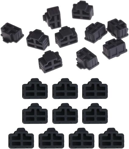 RJ45 Jack Dust Cover,20Pcs RJ45 Anti Dust Cover Cap Protector Plug Protects Ethernet Hub Port for RJ45 Female Port for TV,Computer,Other Devices (Black) in Saudi Arabia