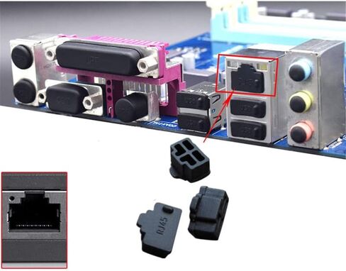 RJ45 Jack Dust Cover,20Pcs RJ45 Anti Dust Cover Cap Protector Plug Protects Ethernet Hub Port for RJ45 Female Port for TV,Computer,Other Devices (Black) in Saudi Arabia