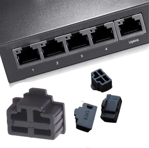 RJ45 Jack Dust Cover,20Pcs RJ45 Anti Dust Cover Cap Protector Plug Protects Ethernet Hub Port for RJ45 Female Port for TV,Computer,Other Devices (Black) in Saudi Arabia