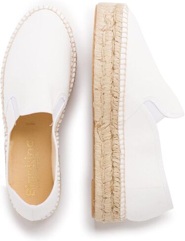 Palma Sustainable Platform Slip on Espadrilles for Women - Classic Style Breathable Eco Canvas Upper, Comfy Insole with Jute Midsole, Handmade Shoes, Made in Spain in Saudi Arabia
