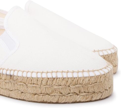 Palma Sustainable Platform Slip on Espadrilles for Women - Classic Style Breathable Eco Canvas Upper, Comfy Insole with Jute Midsole, Handmade Shoes, Made in Spain in Saudi Arabia