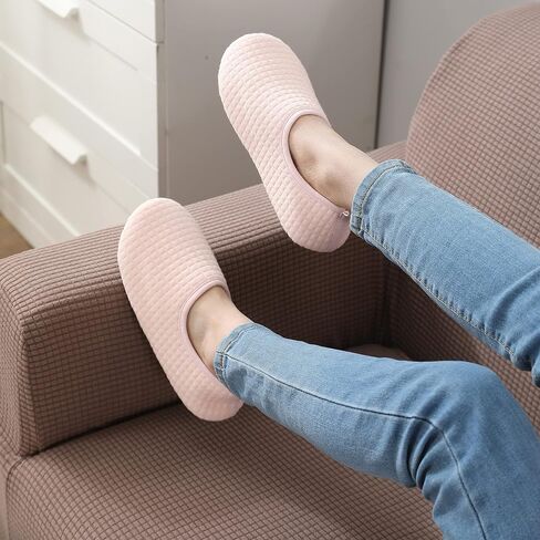 Ballerina Slippers for Women with Soft Memory Foam, Breathable Cotton and Rubber Sole Womens House Slippers in Saudi Arabia