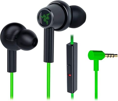 Razer Hammerhead Duo Console: Custom-Tuned Dual-Driver Technology - in-Line Mic Mute Switch - Aluminum Frame - Dedicated Carrying Case - 3.5mm Headphone Jack - Green (RZ12-03030300-R3M1) in Saudi Arabia