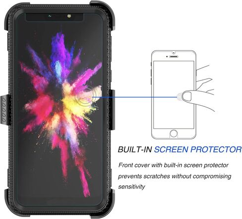 Tekcoo Holster Clip Case for Moto G7 Power/Motorola Moto G7 Supra / E5 Plus / E5 Supra, [Tshell] Shock Absorbing [Built-in Screen] Secure Swivel Locking Belt Full Body Carrying Cover [Black] in Saudi Arabia