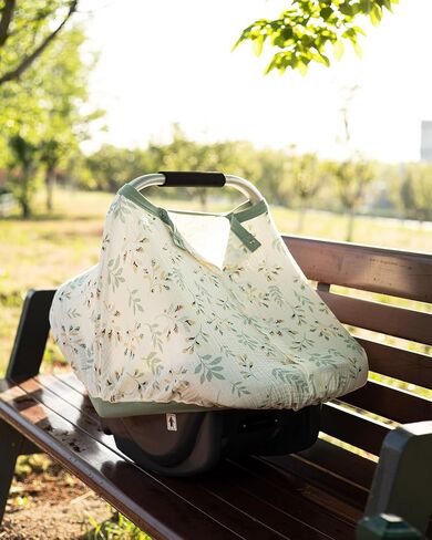 Car Seat Covers for Babies Girl and Boy with 100% Cotton Muslin Material | Baby Carseat Cover Girl and Boy | Adorable Baby Car Seat Cover with Cute Design | Infant Car Seat Cover with Window in Saudi Arabia