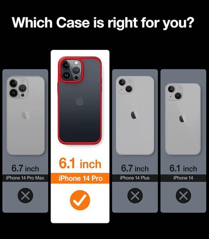 TORRAS Shockproof for Phone 14 Pro Max Case, Military Grade Drop Protection, Silicone for Phone 14 Pro Max Case, Slim Thin Semi-Clear Case for Phone 14 ProMax Case, Black-Guardian Series in Saudi Arabia