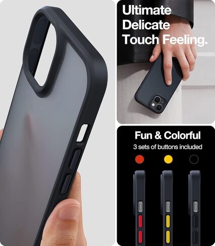 TORRAS Shockproof for Phone 14 Pro Max Case, Military Grade Drop Protection, Silicone for Phone 14 Pro Max Case, Slim Thin Semi-Clear Case for Phone 14 ProMax Case, Black-Guardian Series in Saudi Arabia
