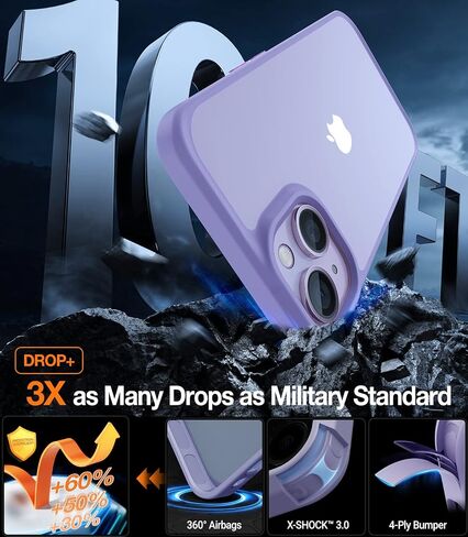 TORRAS Shockproof for Phone 14 Pro Max Case, Military Grade Drop Protection, Silicone for Phone 14 Pro Max Case, Slim Thin Semi-Clear Case for Phone 14 ProMax Case, Black-Guardian Series in Saudi Arabia