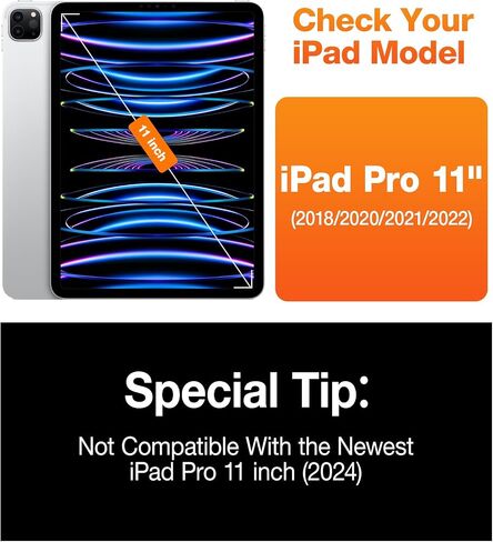 حافظة TORRAS Ostand لجهاز iPad Pro مقاس 11 بوصة (2022/2021/2020/2018، الجيل الرابع/الثالث/ الثاني/الأول) مع مسند قوي، مقاوم للانحناء، حامل قابل للتعديل، عرض بأي زاوية، حامل أقلام مدمج، أسود in Kuwait