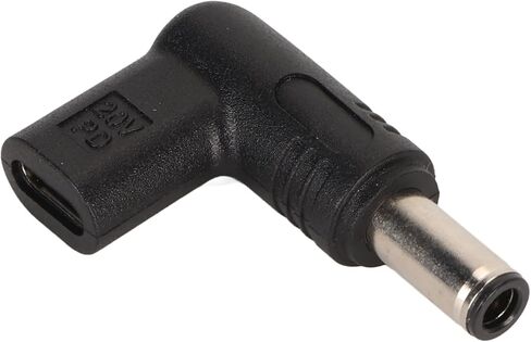 محول Heayzoki PD USB C إلى DC 6.0x3.7 مم، 100W PD USB C أنثى إلى DC ذكر، محول من النوع C إلى 6.0x3.7 مم، بزاوية 90 درجة، لأجهزة الكمبيوتر المحمولة والأجهزة الأخرى in Saudi Arabia