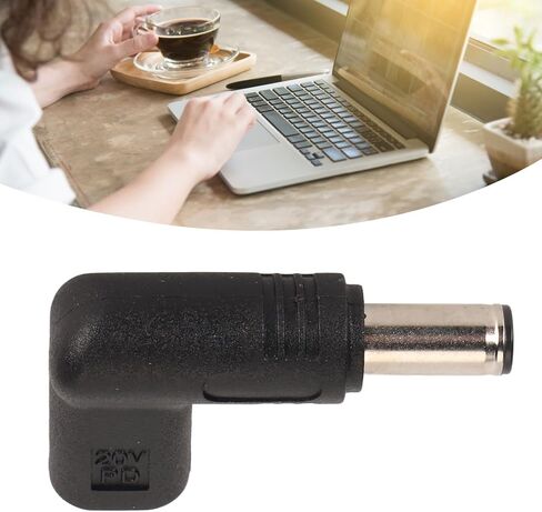 محول Heayzoki PD USB C إلى DC 6.0x3.7 مم، 100W PD USB C أنثى إلى DC ذكر، محول من النوع C إلى 6.0x3.7 مم، بزاوية 90 درجة، لأجهزة الكمبيوتر المحمولة والأجهزة الأخرى in Saudi Arabia