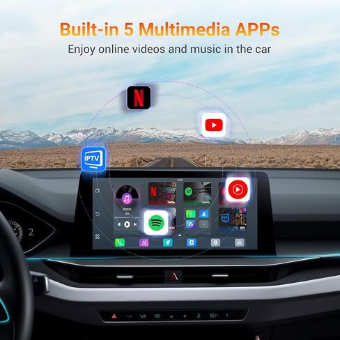 Play2Video Pro CarPlay Ai Box، صندوق سحري للوسائط المتعددة مع YouTube وNetflix مدمجين، 3 في 1 Android Auto وCarPlay محول لاسلكي للسيارات مع CarPlay سلكي من المصنع من 2016، ترقية OTA عبر الإنترنت in Saudi Arabia