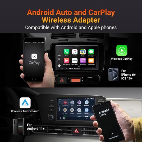 Play2Video Pro CarPlay Ai Box، صندوق سحري للوسائط المتعددة مع YouTube وNetflix مدمجين، 3 في 1 Android Auto وCarPlay محول لاسلكي للسيارات مع CarPlay سلكي من المصنع من 2016، ترقية OTA عبر الإنترنت in Saudi Arabia