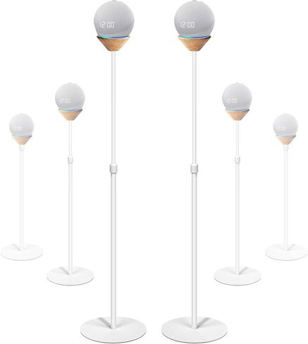 الحامل الأرضي متوافق مع Echo Dot (الجيل الخامس والرابع)، وحامل ارتفاع قابل للتعديل وقاعدة مضادة للانزلاق. حامل ملحقات مكبر الصوت مناسب لغرف المعيشة وغرف النوم وصالات الألعاب الرياضية (عبوتان - أبيض) in Kuwait