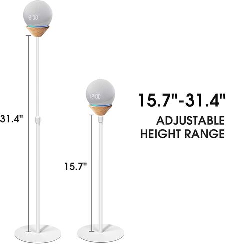 الحامل الأرضي متوافق مع Echo Dot (الجيل الخامس والرابع)، وحامل ارتفاع قابل للتعديل وقاعدة مضادة للانزلاق. حامل ملحقات مكبر الصوت مناسب لغرف المعيشة وغرف النوم وصالات الألعاب الرياضية (عبوتان - أبيض) in Kuwait