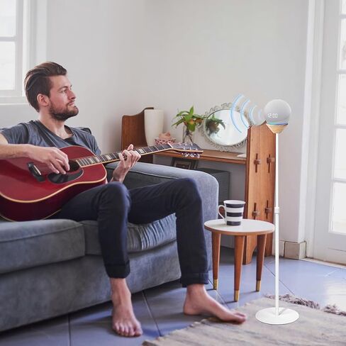 الحامل الأرضي متوافق مع Echo Dot (الجيل الخامس والرابع)، وحامل ارتفاع قابل للتعديل وقاعدة مضادة للانزلاق. حامل ملحقات مكبر الصوت مناسب لغرف المعيشة وغرف النوم وصالات الألعاب الرياضية (عبوتان - أبيض) in Kuwait