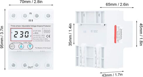 STVP‑936 LCD Adjustable Voltage Protector 3‑Phase LCD Multifunctional Self‑Resetting Voltage Protector 230V/400V AC((50A)) in Saudi Arabia