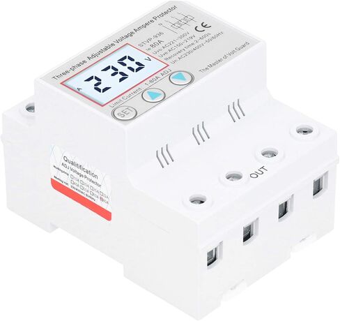 STVP‑936 LCD Adjustable Voltage Protector 3‑Phase LCD Multifunctional Self‑Resetting Voltage Protector 230V/400V AC((50A)) in Saudi Arabia
